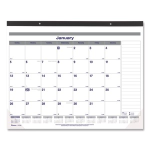 Net Zero Carbon Monthly Desk Pad Calendar, 22 x 17, White/Gray/Blue Sheets, Black Binding, 12-Month (Jan to Dec): 2026 - 1 of 4
