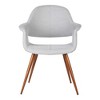 Armen Living,Phoebe Mid-Century Dining Chair in Walnut Finish and Gray Fabric - 2 of 4