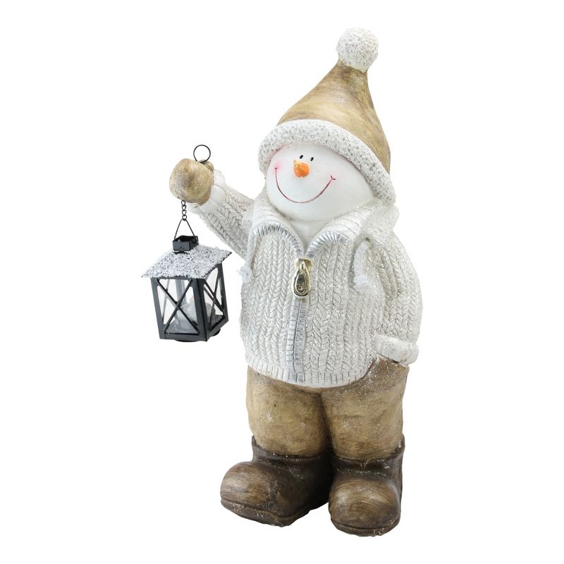 Northlight 19.5" Cheerful Snowman with Lantern Christmas Decoration, 1 of 4