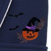 Linum Home Textiles Hotel Collection 100% Turkish Cotton Unisex Waffle Terry Embroidered Bathrobe with Satin Piped Trim - Pumpkin Head - 3 of 3
