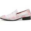 Santimon Mens Floral Loafers Embroidery Casual Slip On Driving Wedding Prom Shoes Pink - 3 of 4