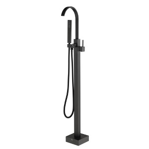CASAINC Single-Handle Floor-Mounted Bathtub Faucet High Flow Bathroom Tub Filler with Hand Shower, Brushed Nickel - 1 of 1