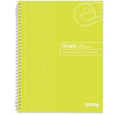 Enday Quad-Ruled Spiral Notebook 100 Sheets