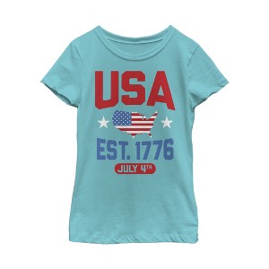 Girl's Lost Gods Fourth of July  USA Est. 1776 T-Shirt - 1 of 3