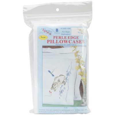 Jack Dempsey Stamped Pillowcases W/White Perle Edge 2/Pkg-Fish