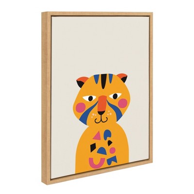 24"x18" Colorful Abstract Baby Tiger Canvas Print for Nursery