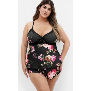 Women's Plus Size Arcadia Cami Set - black | CITY CHIC - 1 of 4