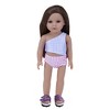 Sophia’s Cut-Out Bathing Suit, Cover Up and Sandals, Pink/Purple - 3 of 4