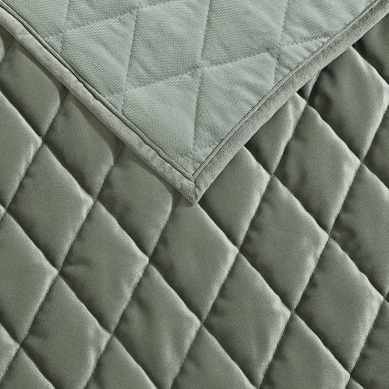 Laura Ashley Diamond 100% Polyester Quilt Bedding Set Green, 5 of 13