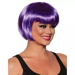 Underwraps Bob Cut One Size Adult Costume Wig | Purple