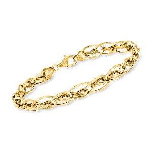 Ross-Simons 14kt Yellow Gold Oval and Double-Twist Link Bracelet - 1 of 3