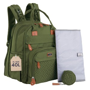BabbleRoo Diaper Bag Backpack Stylish Hands-Free Baby Bag with Changing Pad, Stroller Straps & Water-Resistant - 1 of 4