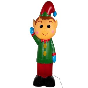 Northlight 40" Lighted Blow Mold Elf Outdoor Christmas Decoration - 1 of 4