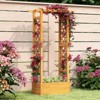 Costway 1/2 PCS 60” Raised Garden Bed with Trellis with Hanging Roof, 2 Side Trellises for Flower - 2 of 4
