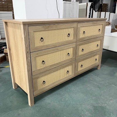 7-Drawer 54" Wide Wooden Dresser, Farmhouse Storage Chest with Clothes Organizer for Bedroom, Living Room, Hallway