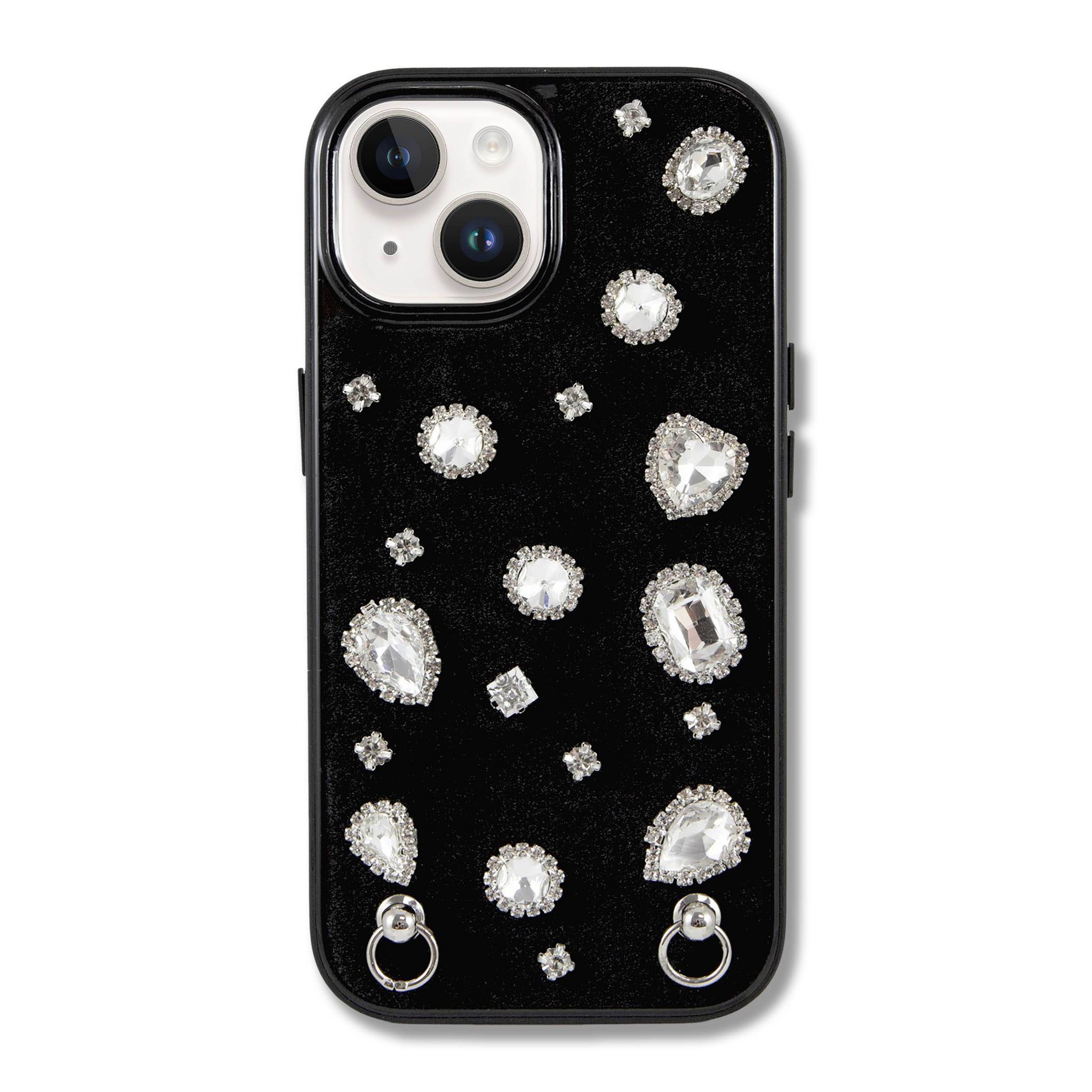 Hello Lux Velvet Gemstone Case 15/14/13/SE - Black