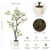 Artificial Magnolia Tree, Faux Flower Plant with Realistic Leaves for Indoor Outdoor Home Office Decor, White - 2 of 4