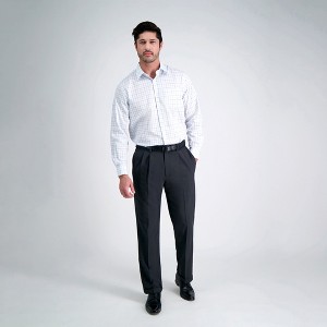 Haggar Men's E-CLO™ Stria Classic Fit Pleated Front Dress Pant - 1 of 4