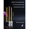 100 Pack Thin Beeswax Taper Candles - 7 Inch Tall Yellow Candles for Meditation, Church, Easter, Home Use, Christmas - 2 of 4