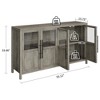 Jojoka 55" Large Buffet Cabinet with Storage, Rustic Sideboard with Glass Doors, Farmhouse Storage Cabinet Table for Kitchen, Dining, Living Room - 2 of 4
