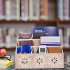 Mela Artisans Rustic Wooden Desk Organizer Multifunctional Desktop Sorter- White Finish - 3 of 4