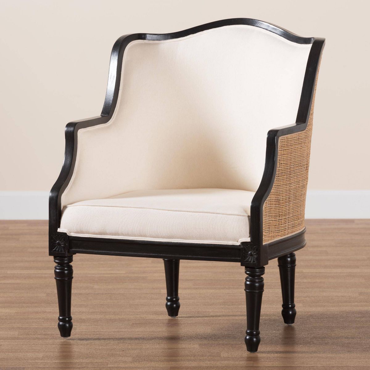 bali & pari Elizette Fabric and Wood Accent Chair - thumbnail 9
