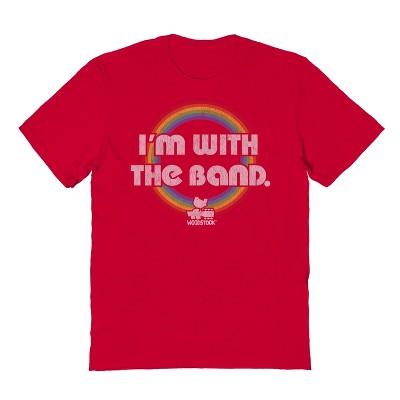 Woodstock Men's Im With The Band Short Sleeve Graphic Cotton T-Shirt