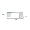HomeRoots 24" Clear Glass Sled Coffee Table - 3 of 4