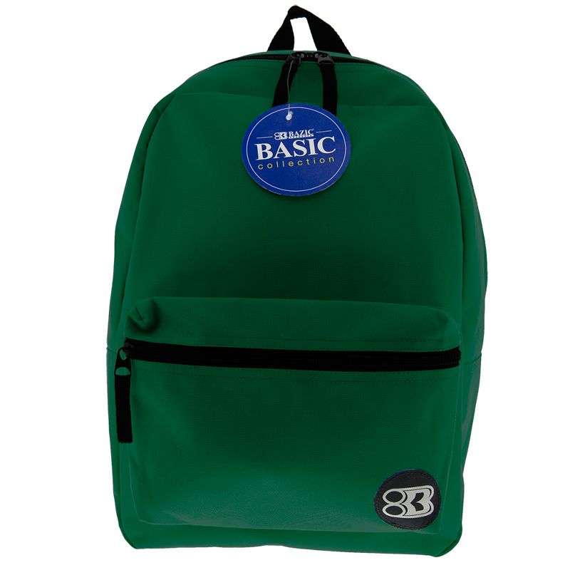 BAZIC Products® Basic Backpack, 16", Green, Pack of 2, 2 of 7