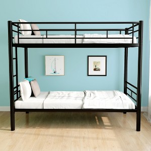 LOVMOR Full XL Over Queen  Heavy Duty Bunk Bed for Adults with Ladder and Full Length Guardrail for Adults,Teens,Kids - 1 of 4