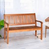 Tangkula Outdoor Eucalyptus Wood Park Bench Loveseat Chair with Armrest - 2 of 4