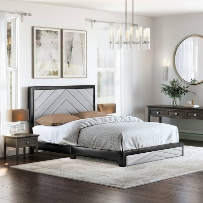 Blake Chevron Stitched Upholstered Platform Bed - Eco Dream