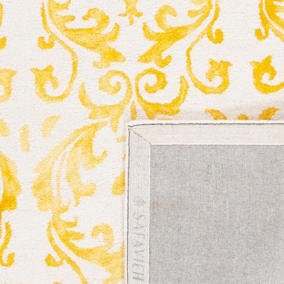 Ivory and Gold Hand-Tufted Wool Round Area Rug