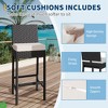 Outdoor Wicker Bar Stools Set of 2/4 Patio Wicker Barstools w/ Cushions Armless Rattan Bar Height Stool Set - 4 of 4