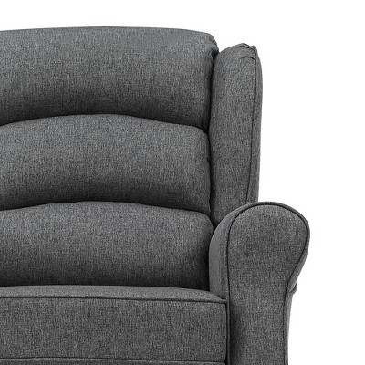 Fabien 40" Gray Fabric Rocking Chair with Metal Frame