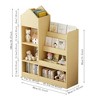 Ruvalino Decorative Bookshelf Kids Wooden Bookshelf and Toy Storage Organizer with Bins for Playroom, Beige, 31.5"*11.8"*39.5" - 3 of 4