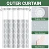 Aoibox No Hook Grey Shower Curtain with Snap in Fabric Liner Set - Hotel Style with See Through Mesh Top Window, Modern Geometric Waterdrop Design - 4 of 4