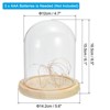 Unique Bargains Wooden Base LED Fairy Light Decor Glass Bell Jar Display Case - 2 of 4