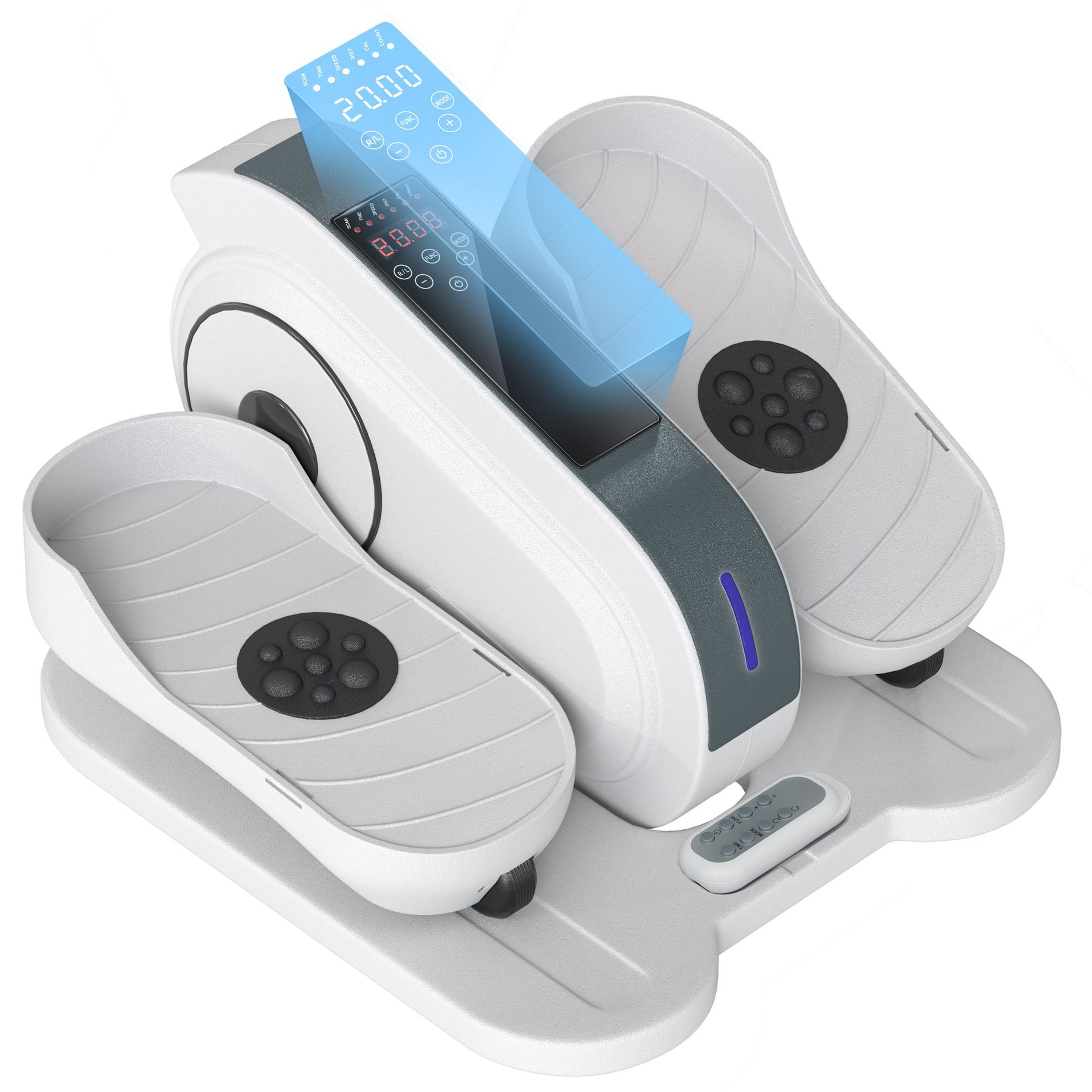 Soozier Under Desk Elliptical Machine, Ellipse Leg Exerciser while Sitting for Seniors with LCD Monitor, Remote Control, and 10 Speeds