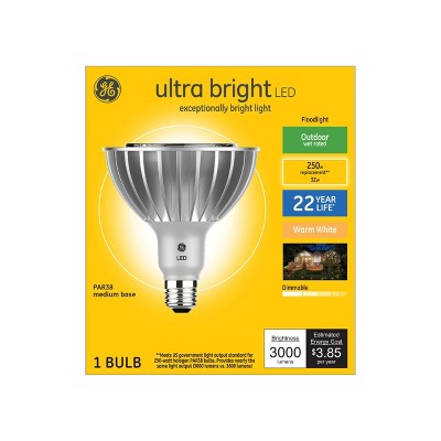 Photo 1 of GE Ultra Bright LED Light Bulbs, Outdoor Floodlight Bulb, Wet Rated, Warm White (1 Pack)

