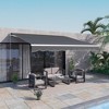 Outsunny 12' x 10' Electric Retractable Awning, Sun Shade Shelter with Remote Controller and Crank Handle for Deck, Balcony, Yard, Dark Gray - 2 of 4