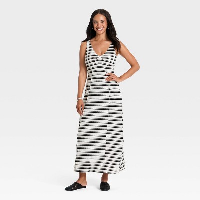 Женские платья Universal Thread Women's Knit Maxi Dress - Universal Thread™ Cream Striped M — фото 2