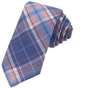 INSPIRE CHIC Plaid Woven Self-tied Striped Skinny Necktie 2.8" for College Graduation Campus 1 Pc - 1 of 4