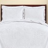 Collections Etc Demi Oversized Textured Medallion Design Scalloped Edge Pillow Sham - 2 of 3