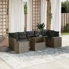 vidaXL Patio Sofa Set with Cushions Outdoor Furniture 8 Piece Poly Rattan - Gray without storage - 2 of 4