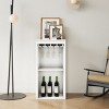 GlasFlength Decorative Storage Cabinets Accent Cabinet Wine Bar Cabinet with Storage Shelves Freestanding Cabinet for Room, White, 17.8"*15.95"*35.43" - 2 of 4