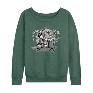 Women's - Disney - Presto Chango Lightweight French Terry Wide Neck Long Sleeve Graphic Shirt - 1 of 4