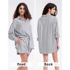 EXLURA Women's Summer 2 Piece Sets Long Sleeve Button Down Shirts Matching Short Sets Oversized Spring Vacation Outfits - 3 of 4