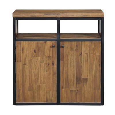 Lloyd 31" Wide Rustic Industrial Metal Frame Shoe Storage Cabinet