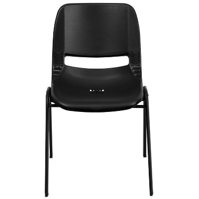 Black Metal Armless Stacking Classroom Chair